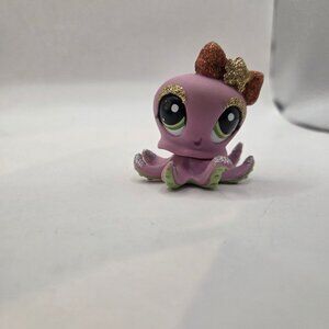 Littlest Pet Shop Littlest Pet Shop 2140 Glitter Sparkle Purple Octopus Bow LPS